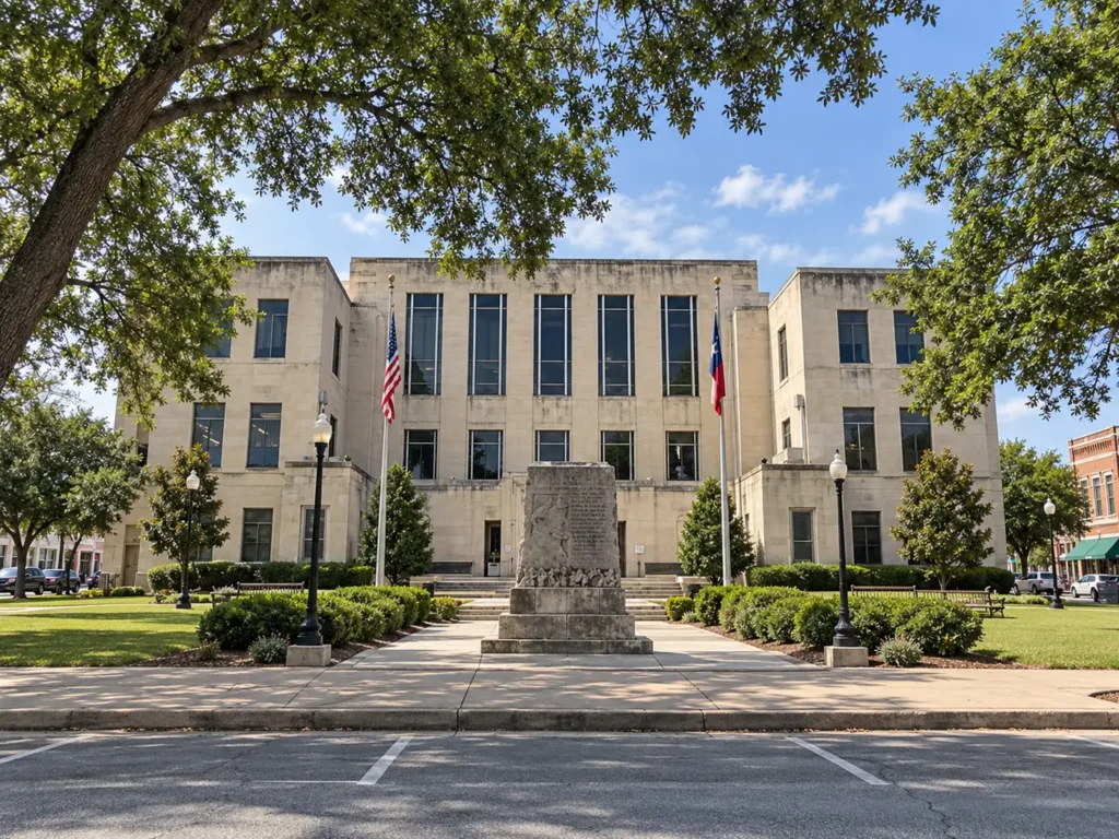 Guadalupe County Courthouse and downtown square in Seguin, Texas